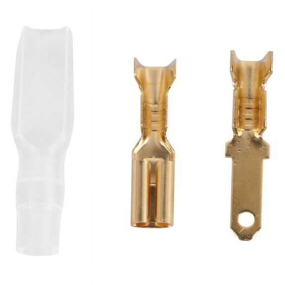 HOT 200Pcs/50Pairs Female Male Spade Crimp Terminals Sleeve Wire Wrap Connector for 22-16 Awg 2.8Mm