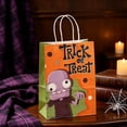 thumbnail image 7 of Sahpxhe Halloween Kraft Paper Gift Bags,Spooky Pattern Treat Bag with Handles,Reusable Party Favor Bags Candy Bags for Trick or Treat,8.3X5.9X3.1in Orange-B, 7 of 7