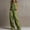 Green, variant on Women's 2 Piece Solid Color Casual Pocket Matching Outfit Zip Up Sleeveless Vest & Drawstring Wide Leg Pants Set Pink,S