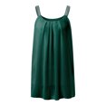 thumbnail image 3 of Scyoekwg Womens Tank Tops Clearance Sleeveless Tank Tops Basic Sling Summer Crew Neck Chiffon Pleated Tunic Tops Solid Color Camisole Loose Casual T Shirts (Green,XL), 3 of 5