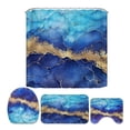 thumbnail image 3 of 4Pcs Marble Shower Curtain Set with 12 Hooks Bathroom Set with Shower Curtain Rugs U-shaped, 3 of 8