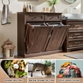 thumbnail image 6 of SinCiDo Kitchen Double Tilt Out Trash Can Cabinet, 20 Gallon Farmhouse Wooden Trash Garbage Can with Drawer, 6 of 7