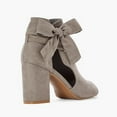 thumbnail image 5 of Heels for Women Peep Toe Fashion Cutout Suede Pumps Shoes Bowtie Ankle Strap High Block Heel Dressy Sandals Grey Size 8.5, 5 of 6