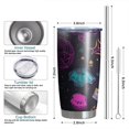 thumbnail image 6 of 20oz Tumblers Neon Halloween Pattern Stainless Steel Vacuum Insulated Double Wall Travel Tumbler Cups Mug with Lid and Straw,Cleaning Brush for Cold & Hot Drinks, 6 of 7