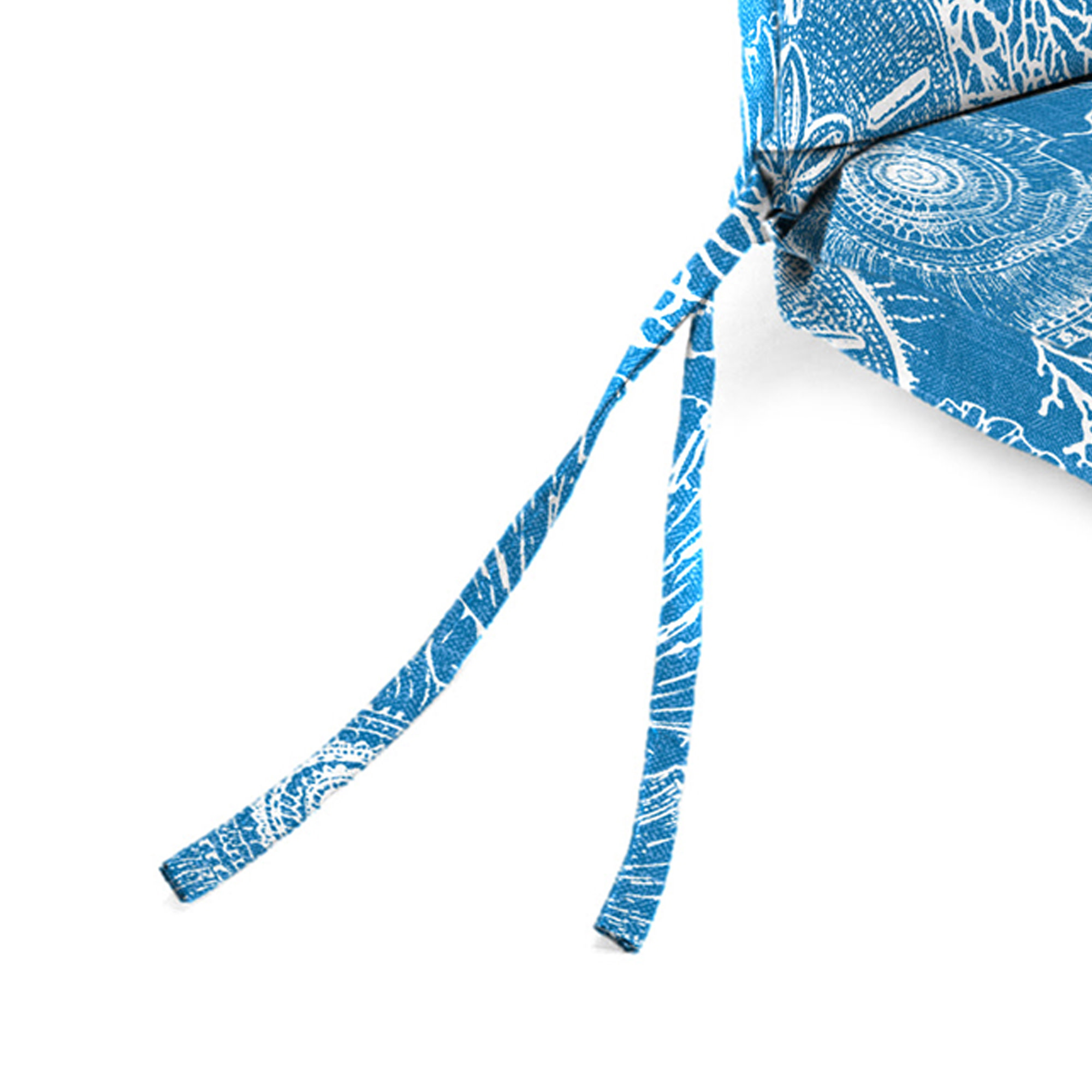 Jordan Manufacturing 44" x 21" Saltwater Sky Blue Nautical Rectangular Outdoor Chair Cushion with Ties and Hanger Loop (2 Pack)