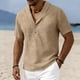thumbnail image 3 of Top Casual Suelto de Lino de Color Sólido para Deporte Y Vacaciones Al Mar, 3 of 6