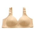 thumbnail image 4 of UngA Wireless Seamless Bras for Women Push Up Bras No Underwire Full Coverage Comfortable Bra V Neck Bralettes Wireless Everyday Bra Beige,44, 4 of 4