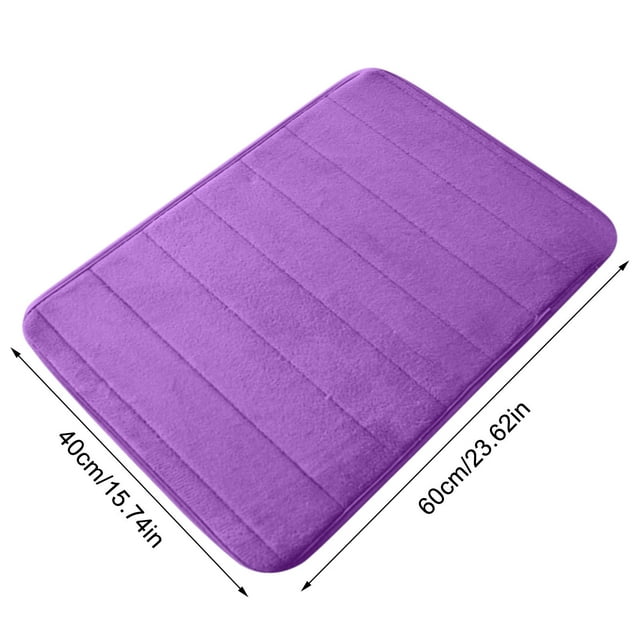 Bathroom Floor Mat 2-Pack Thick Velvet Microfiber with Foam Polyurethane Backing for Kitchen or Bath Use