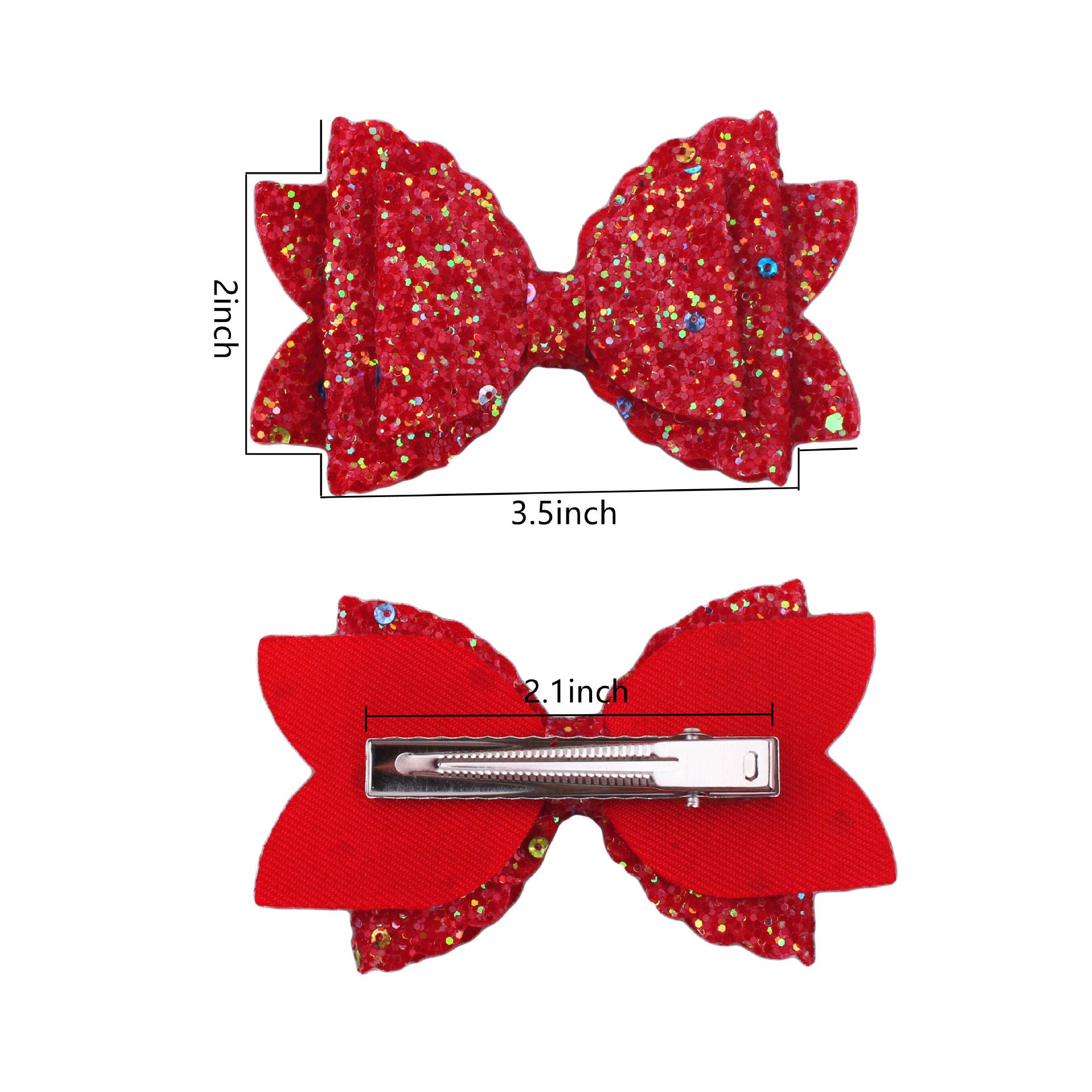 Design The Hair Clips Are Double Layer Glittery Hair Bowknot Design