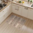 thumbnail image 2 of ODIKA 3'x5' Brown Mocha Geometric Striped Pattern Washable Area Rug Traditional Horizontal Bands Design Dotted Borders Non-Slip, Flatweave, Easy Care for Hallway, Laundry Room, 2 of 7