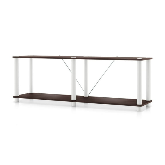 Furniture of America Brooks Adult Open Display Shelf Bookcase, 2-Tier 47-inch TV Stand, Espresso