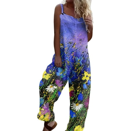 

CebDs 2023 Jumpsuits for Women Casual Women s Fashion Baggy Cotton Linen Overalls Casual Jumpsuit