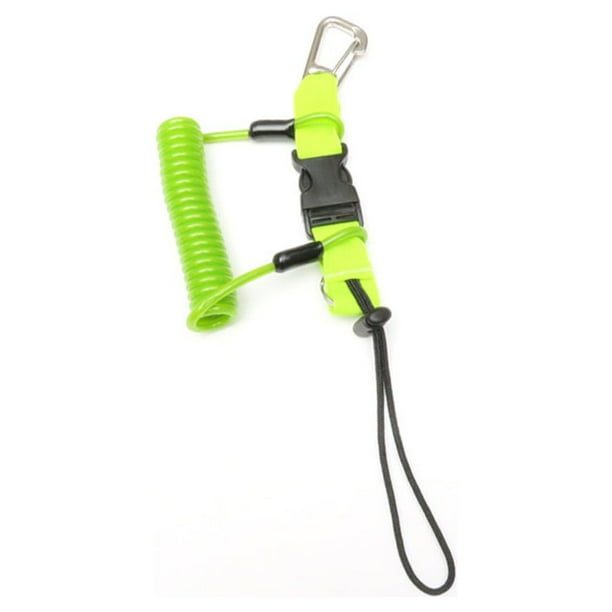 Sonducket Cámara de bobina de buceo, gancho de cuerda de seguridad antipérdida con bobinas en espiral, cordón de natación a la deriva para Deportes acuáticos Amarillo
