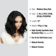 thumbnail image 2 of STUDIOCUT BY PROS Loose Deep Wave Bob Wigs 12 Inch Middle Center Part Swiss Lace Front Bob Wig for Black women Wavy Curly Wig Heat Resistant Synthetic Wigs DPL008 (1B-OFFBLACK), 2 of 7