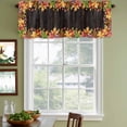 thumbnail image 3 of Maple Leaves Fall Curtain Valances for Windows, Kitchen Valance Window Treatments Panel 2 Pack, Thanksgiving Botanical Wooden Autumn Leaf Rod Pocket Short Curtains for Bathroom Bedroom 60 x 18 Inch, 3 of 8