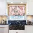 thumbnail image 6 of Eiffel Tower Kitchen Curtains 2 Panels UV Protected Tier Curtains, Half Window Curtains Kitchen Tiers for Guest Room Bathroom Sink Laundry Room Basement,24 x 27 Inch, 6 of 7