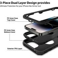 thumbnail image 3 of for iPhone 14 Pro Max Case Shockproof Heavy Duty Protection Dustproof Tough Rugged Dual Layer Matte Outdoor Hybrid Sports Cell Phone Case for iPhone 14 Pro Max 6.7’’ 5G 2022 Black, 3 of 8