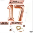 thumbnail image 3 of Rose Gold 17 Balloon Numbers Set - Big 32 Inch | Rose Gold 17 Balloons with Confetti Balloons | 17th Birthday Decorations for Girls | Number Balloons for Happy Anniversary Decorations Supplies, 3 of 6