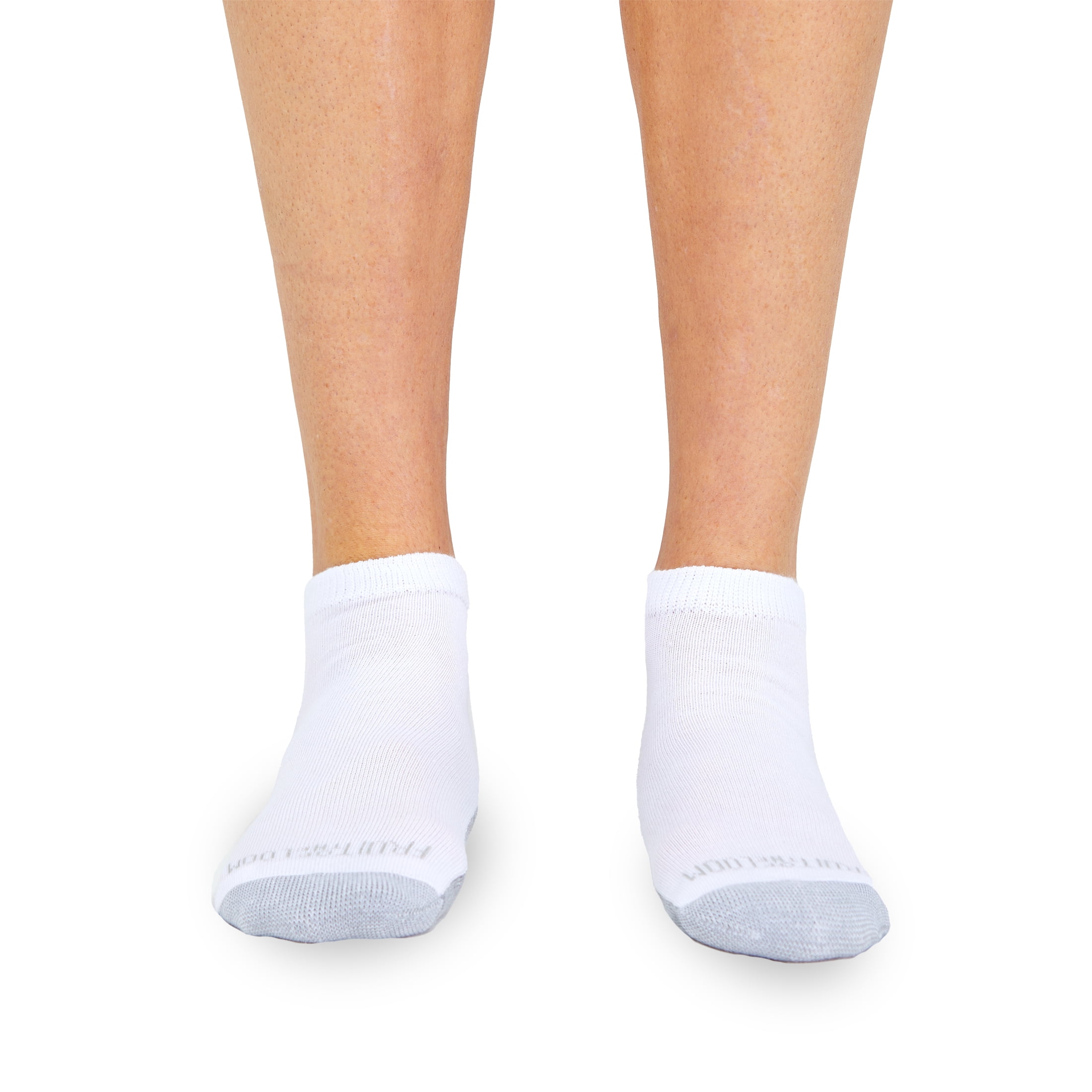Fruit of the Loom Men's Dual Defense No Show Socks, Sizes 6-12, White (6-Pack)