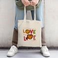 thumbnail image 2 of Colorful Canvas Tote Bag with Inspirational ' DO IN LOVE ' Text & Heart Designs - Perfect for Shopping Travel & Parties, 2 of 4