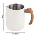 thumbnail image 2 of 600ML/1000ML Latte Art Cup Stainless Steel Latte Jug Thickened Espresso Milk Frothing Cup with Handle for Home-White,900ML, 2 of 8
