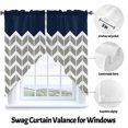 thumbnail image 3 of Navy Blue Grey Swag Valances for Windows 2 Pack Herringbone Abstract Swag Kitchen Curtains 45 Inches Long Rod Pocket Short Window Treatment for Kitchen Bathroom 36"x45", 3 of 8