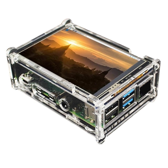 For Raspberry Pi 4B 3.5Inch LCD Display 480x320 with Acrylic Case Compatible with Cooling Fan for Ra