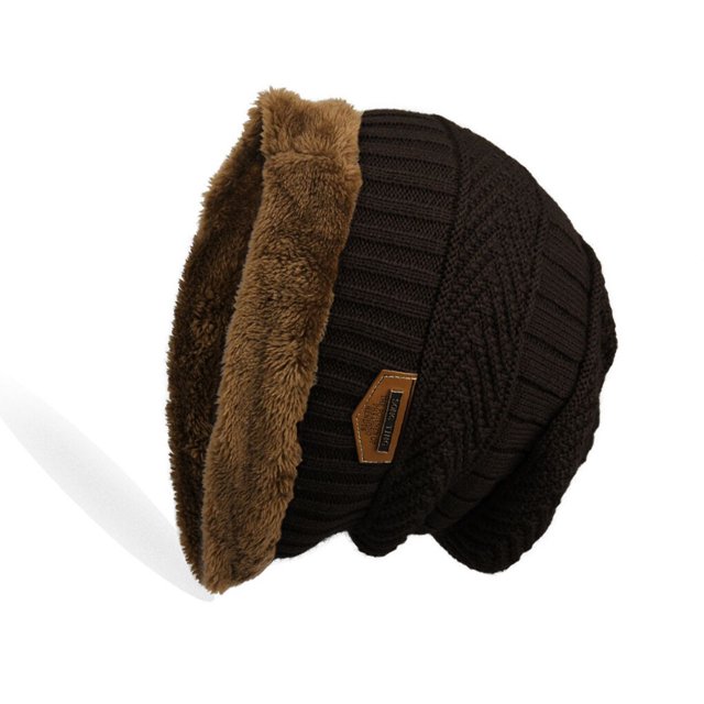 transemion Foreign Trade Labeling Knitted Cap Velvet Wool Cap Winter Outdoor Ski Cap