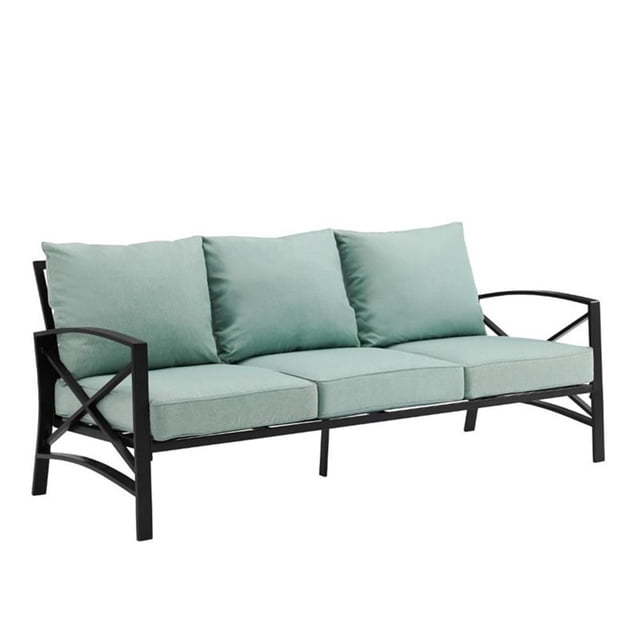 Crosley Furniture Canapé d'Extérieur en Métal/mousse Kaplan Vert Brume