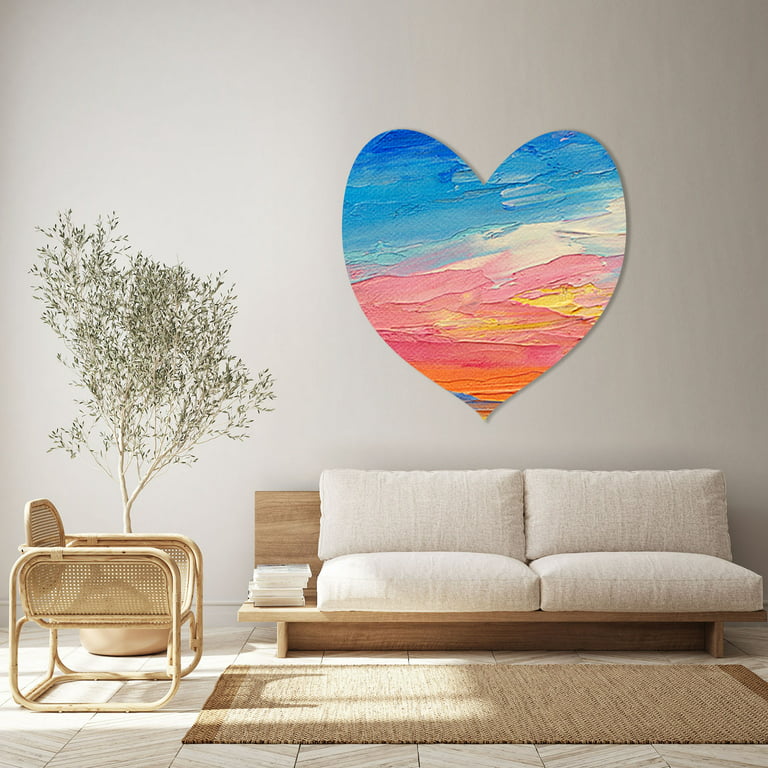 Uxcell Painting Canvas Panels, 2 Pack 4x4 Inch Heart Shape Wood