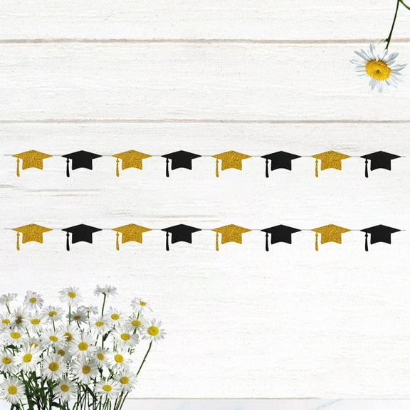 WHAMVOX 2 Pcs Garland Bachelor's Hat Decoration Paper Banner Bunting 400X15X0.5cm