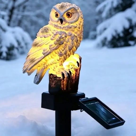 Solar-powered Owl Garden Ground Light, Outdoor Waterproof LED Lawn Light