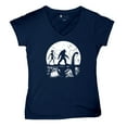 thumbnail image 5 of Alien Bigfoot Loch Ness Monster Moon Women's V-Neck T-shirt Funny Space UFO Hunter Sasquatch Yeti Dinosaur Nerd Believe Tee, 5 of 7
