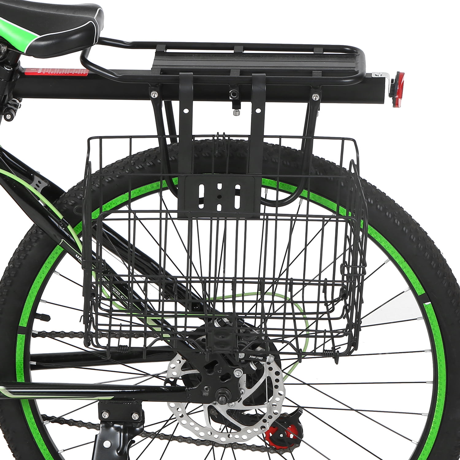 3X Folding Metal Wire Basket Front Bicycle Bike Storage Carrier Holder Rear Hang 