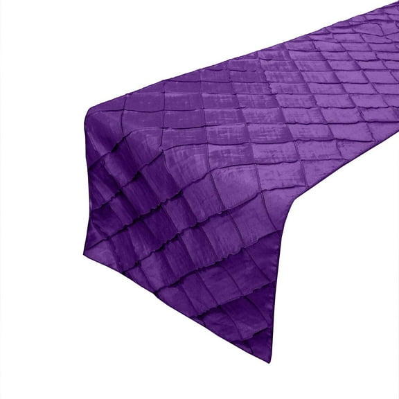 Pintuck Taffeta Table Runner Purple