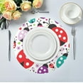 thumbnail image 5 of Coolnut Ladybugs Round Placemats Waterproof Non-Slip Washable Place Mats Polyester Table Mats Set of 6 Heat Resistant for Home Kitchen Holiday Party Home Decor Gifts, 5 of 7