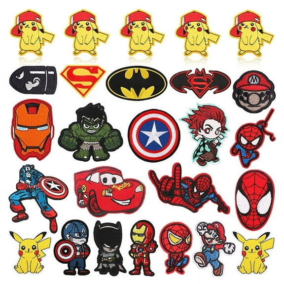 26 pcs Captain America Embroidered Patches Iron Man Theme Iron on Patches DIY Sew Applique Repair Patch Cute Sew on Patches for Backpacks Pants Clothes Jeans