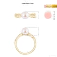 thumbnail image 5 of ANGARA Japanese Akoya Cultured Pearl Interlaced Shank Engagement Ring in 14K Yellow Gold for Women | June Birthstone, Birthday, Anniversary, Jewelry Gift for Women | Pearl Ring, 5 of 8
