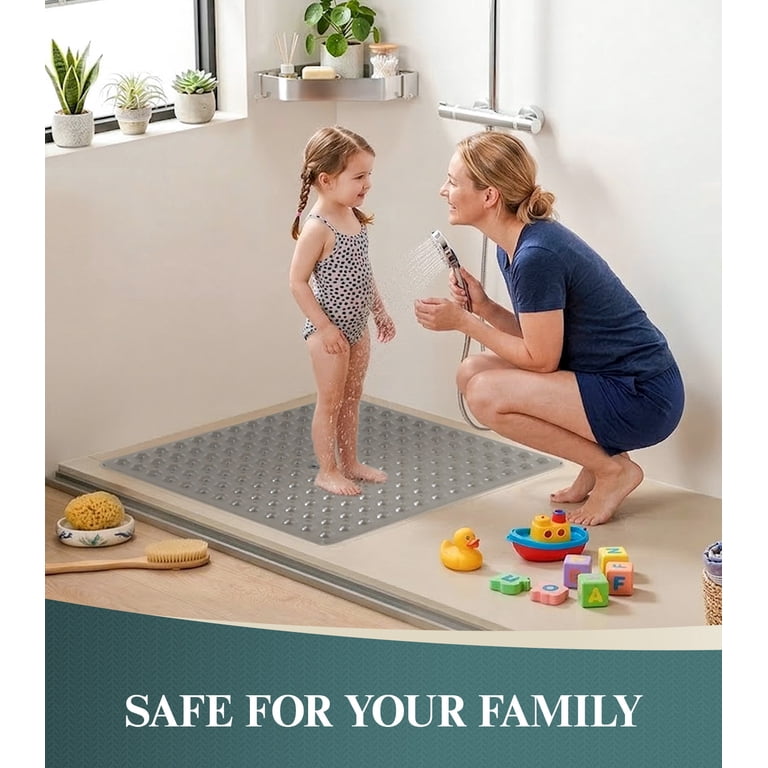 Non-Slip Bathtub Mat with Suction Cups, 21x21 Inch photo 4