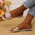 thumbnail image 5 of Ndbuld Women's Sandals,Flat Sandals for Women,Slip On Sandals Women,Beach Sandals for Woman,Summer Sandals,Girls Sandals,Walking Sandals Women Dressy,Slide Sandals Women,Square Toe Sandals Gold, 5 of 6