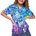 thumbnail image 5 of Garronmavis Mermaid Shirt for Girls 7-8 Short Sleeve Button Down Collar Hawaiian Shirts for Beach Vacation & Summer Holiday Lightweight Casual Daily School Play Wear, 5 of 7