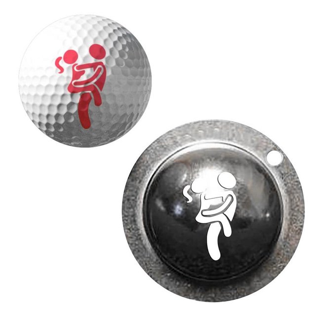 Soidarity Marcador de pelota de Golf, herramienta de alineación de señal de Humor para adultos, plantilla de marcador de señal, marcador delineador DIY, Golf No.2 Soidarity OD015907-02