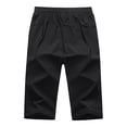 thumbnail image 4 of Mens Capri Pants Elastic Waist Drawstring 3/4 Length Pants Zipper Pockets Cropped Pants Quick Dry Breathable Workout Running Outfits, 4 of 8