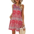 thumbnail image 2 of Edvintorg Summer Dresses for Women Fashion Floral Tshirt Sundress Casual Beach Dresses with Pockets Boho Tank Dress, 2 of 5