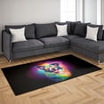 thumbnail image 3 of Hippie Border Collie Portrait oil painting Watercolor Tie-dye Vintage Indoor Rug Borders Dog Lovers Gifts Idea Carpet Living Bed Room Sofa Home Decor - 00015, 3 of 5