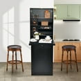 thumbnail image 2 of Patiojoy Folding Wall-Mounted Desk Convertible Computer Desk Floating Desk Storage Bookcases Adjustable Shelves Black, 2 of 9