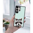 thumbnail image 5 of WIRESTER Shockproof Soft Rubber Cover Case for Samsung Galaxy S25 Ultra 6.8" 2025, Raccoon On Aero Blue Background, 5 of 5