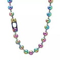 thumbnail image 4 of EOEMY New Multicolor Ball Chain Women Men 316L Stainless Steel Necklace 6/8/10/12mm-Multicolor-12mm-34Inch Or 86Cm, 4 of 5