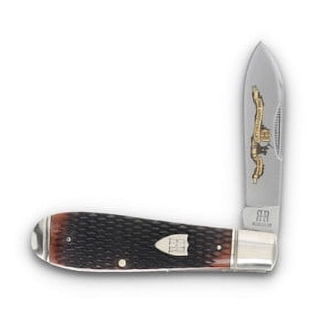 Rough Ryder Knives Rough Ryder 30th Anniversary Teardrop Jack Brown Checkered Bone RR2628