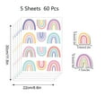 thumbnail image 2 of 60 Pcs Rainbow Decals Removable Multicolor Wall Stickers Vinyl Peel and Stick Living Room Bedroom Kids Playroom Study Room Birthday Party Decor, 2 of 5
